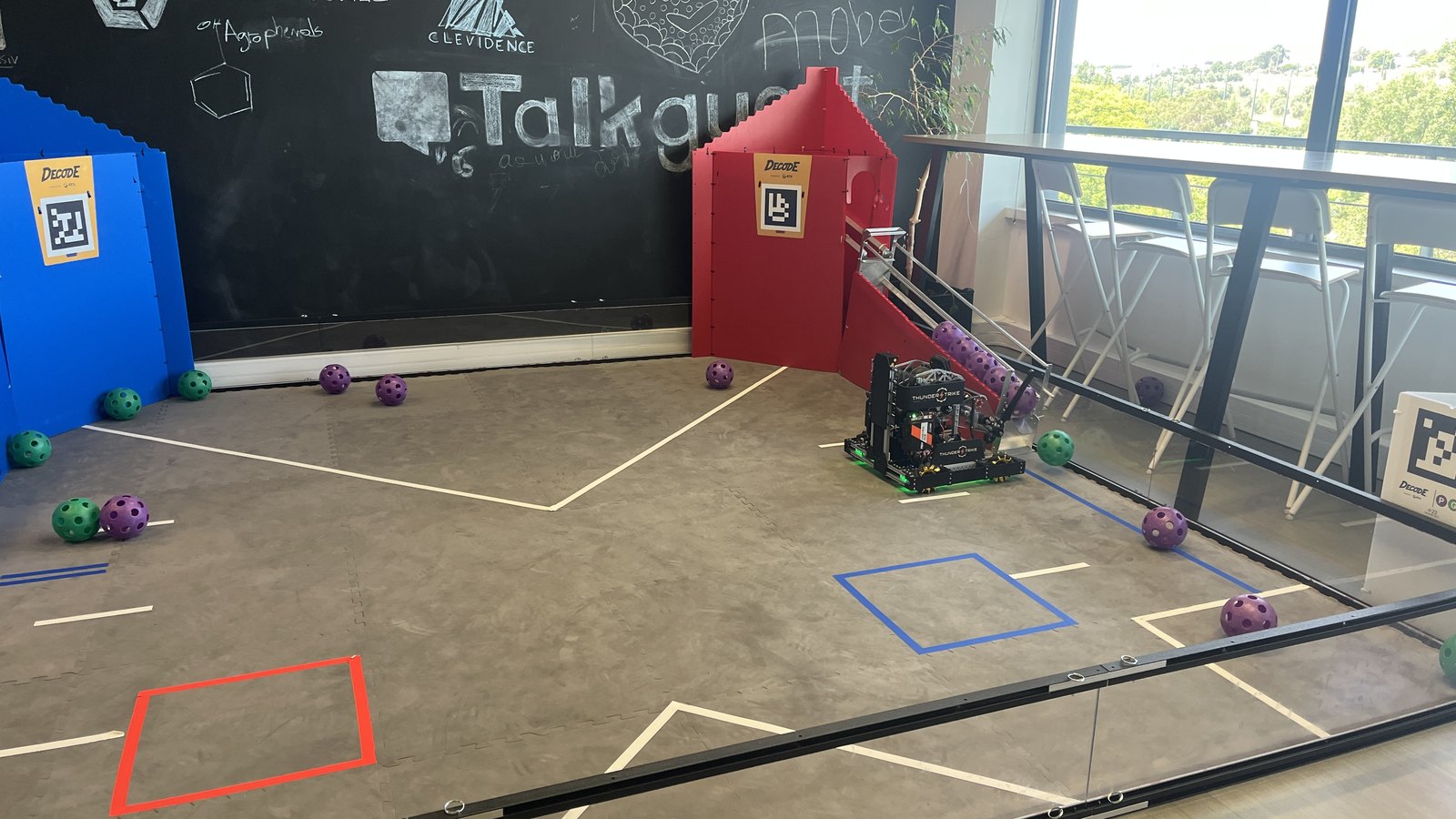 The practice field in the team lab