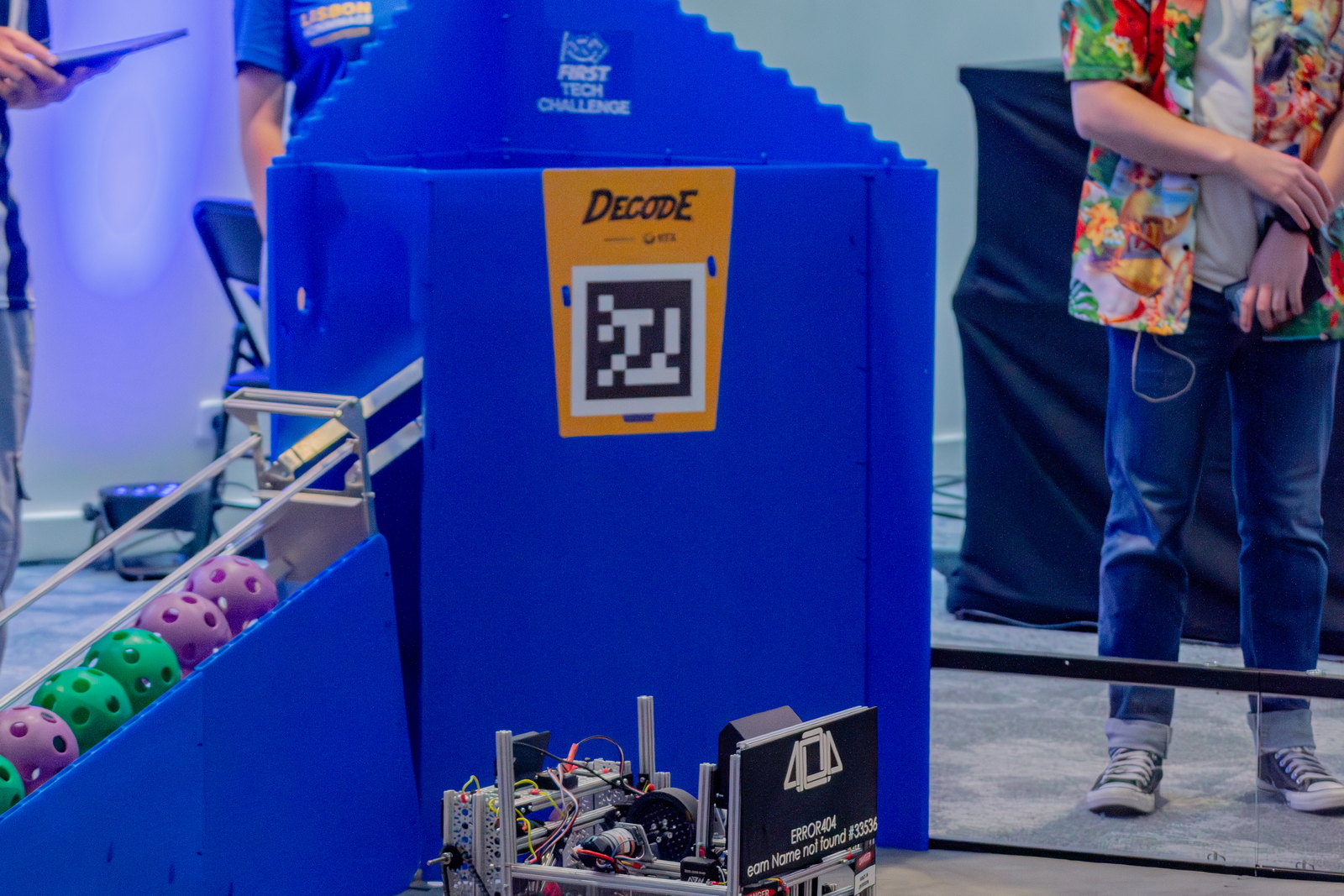 The DECODE goal — the scoring structure robots launch artifacts into