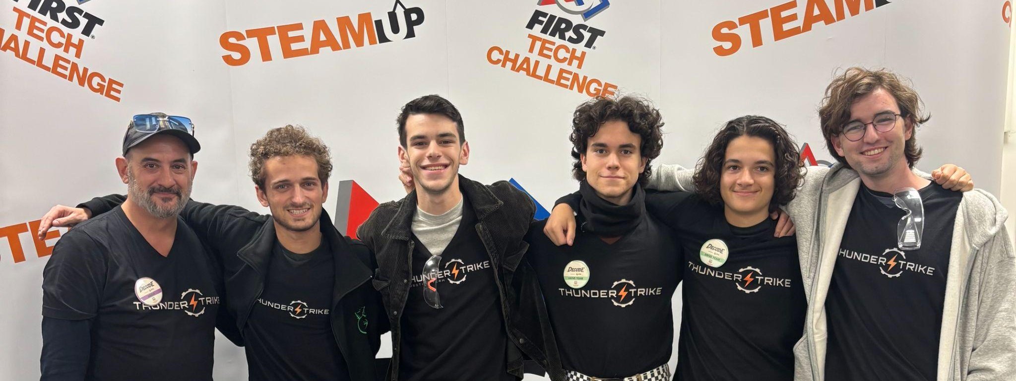 Team Thunderstrike at the FIRST® Tech Challenge backdrop